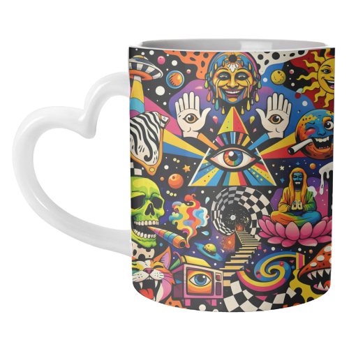 Psychedelic Revelation of Cosmic Satire - unique mug by Kirsten Star