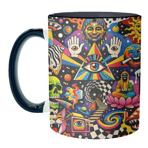 Psychedelic Revelation of Cosmic Satire - unique mug by Kirsten Star
