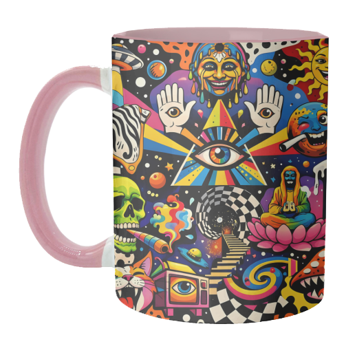 Psychedelic Revelation of Cosmic Satire - unique mug by Kirsten Star