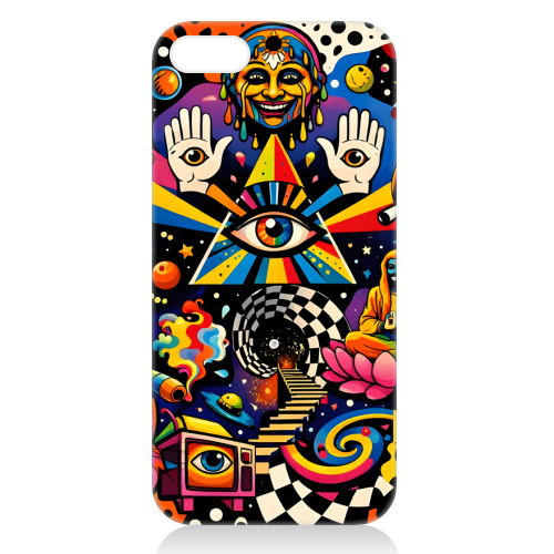 Psychedelic Revelation of Cosmic Satire - unique phone case by Kirsten Star