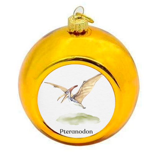 Pteranodon - colourful christmas bauble by Gal Design