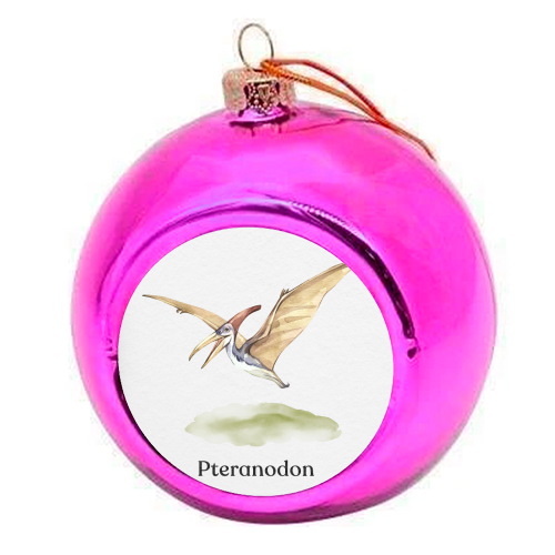Pteranodon - colourful christmas bauble by Gal Design