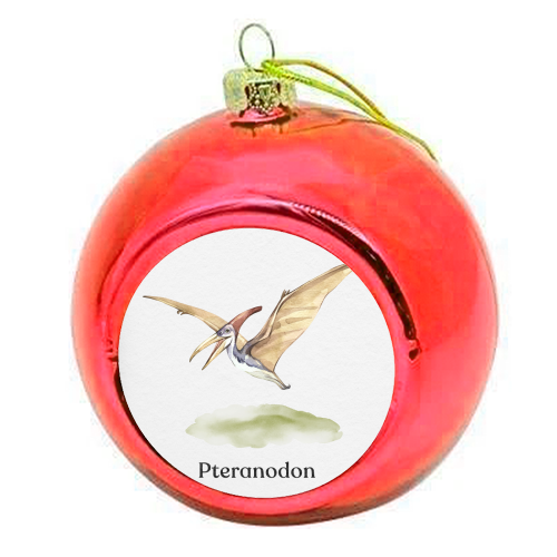 Pteranodon - colourful christmas bauble by Gal Design