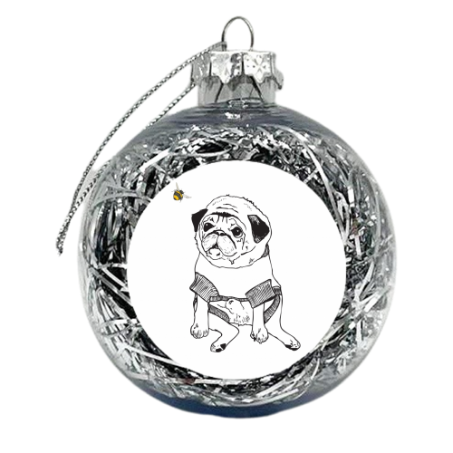 Pug & Bee - xmas bauble by Sarah May Strand