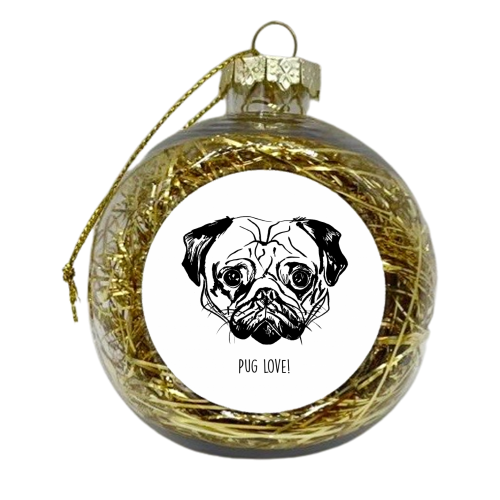 Pug  - xmas bauble by Lucy Wilkins