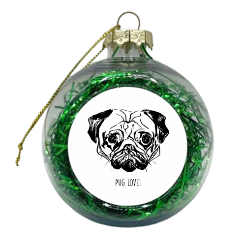 Pug  - xmas bauble by Lucy Wilkins