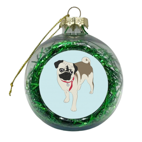 Pug - xmas bauble by Julie Gough