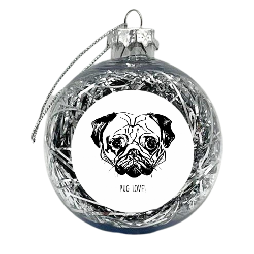 Pug  - xmas bauble by Lucy Wilkins