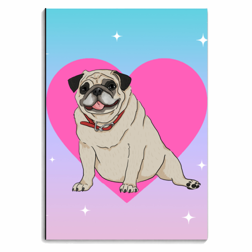 Pug Love - personalised A4, A5, A6 notebook by The Queer Store
