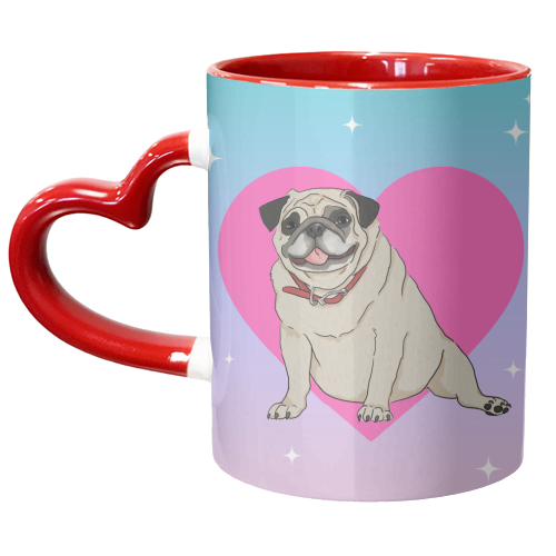Pug Love - unique mug by The Queer Store