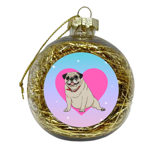 Pug Love - xmas bauble by The Queer Store