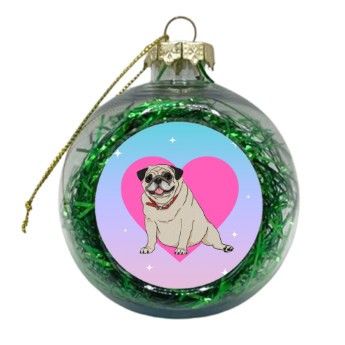 Pug Love - xmas bauble by The Queer Store