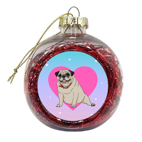 Pug Love - xmas bauble by The Queer Store