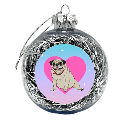 Pug Love - xmas bauble by The Queer Store