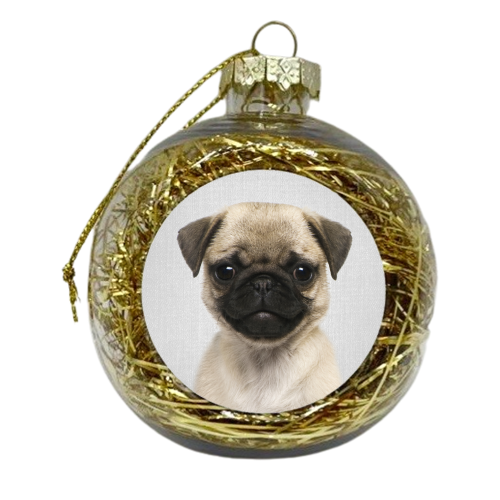 Pug Puppy - Colorful - xmas bauble by Gal Design