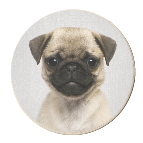 Pug Puppy - Colorful - personalised beer coaster by Gal Design