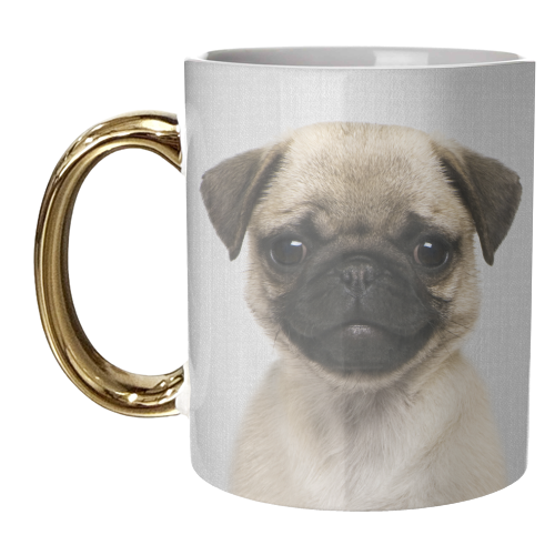 Pug Puppy - Colorful - unique mug by Gal Design