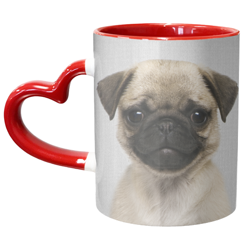 Pug Puppy - Colorful - unique mug by Gal Design