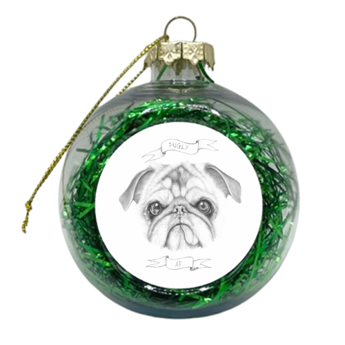 Pugly AF - xmas bauble by Kayleigh Hilde