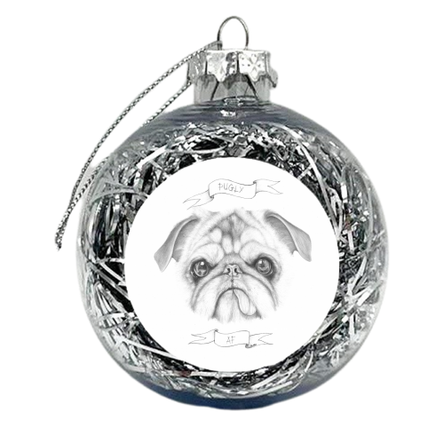 Pugly AF - xmas bauble by Kayleigh Hilde