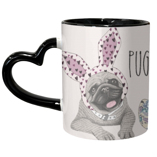 Pugs Bunny  - unique mug by Charlotte Jade O'Reilly