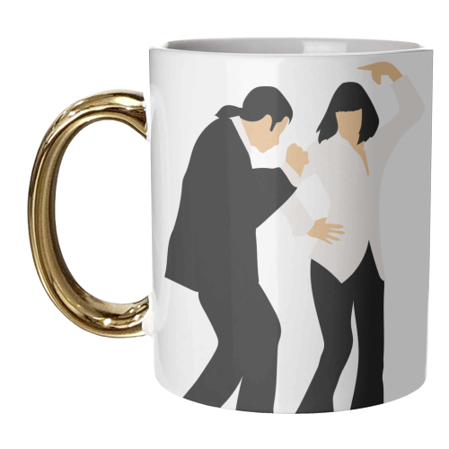 Pulp Fiction Dance Black and White Fan Art - unique mug by Move Studio