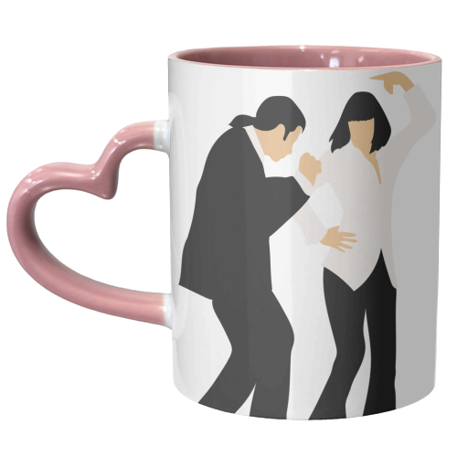 Pulp Fiction Dance Black and White Fan Art - unique mug by Move Studio