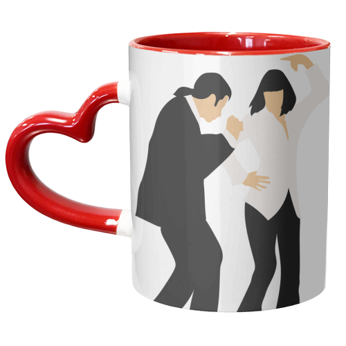 Pulp Fiction Dance Black and White Fan Art - unique mug by Move Studio