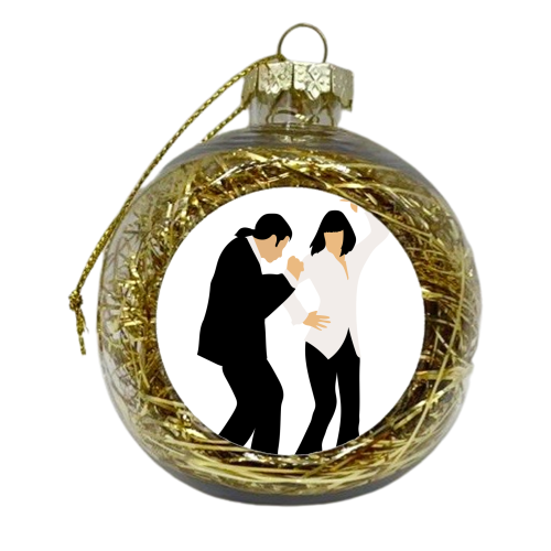 Pulp Fiction Dance Black and White Fan Art - xmas bauble by Move Studio