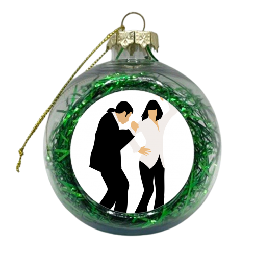 Pulp Fiction Dance Black and White Fan Art - xmas bauble by Move Studio