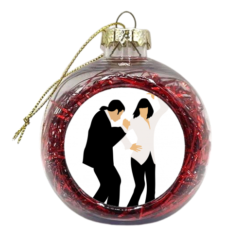 Pulp Fiction Dance Black and White Fan Art - xmas bauble by Move Studio