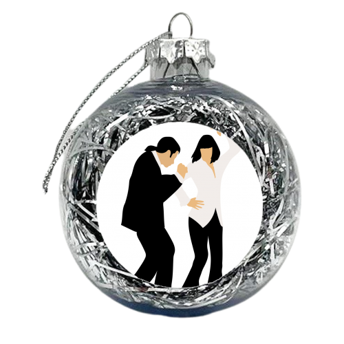 Pulp Fiction Dance Black and White Fan Art - xmas bauble by Move Studio