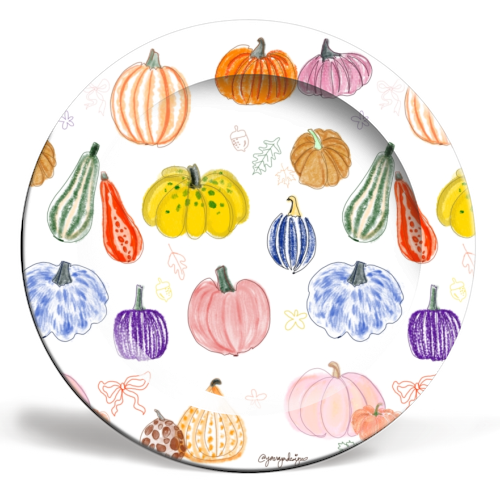 Pumpkin - ceramic dinner plate by Yaz Raja