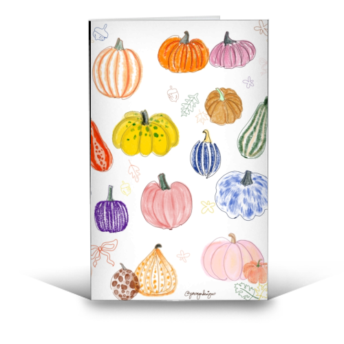Pumpkin - funny greeting card by Yaz Raja