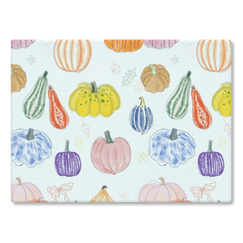 Pumpkin - glass chopping board by Yaz Raja