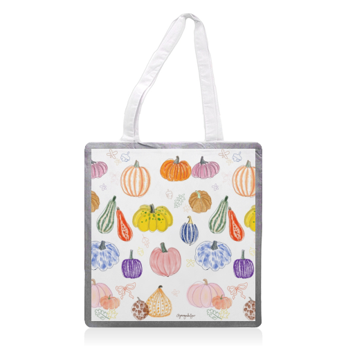 Pumpkin - printed canvas tote bag by Yaz Raja