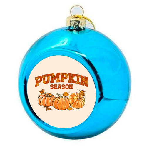 Pumpkin Season Retro Vintage Illustration - colourful christmas bauble by EZbie