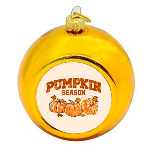 Pumpkin Season Retro Vintage Illustration - colourful christmas bauble by EZbie