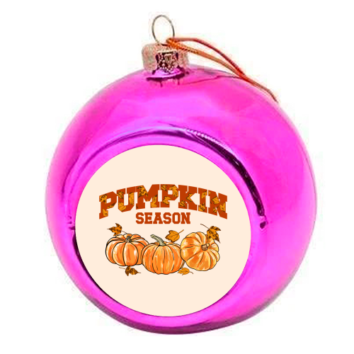 Pumpkin Season Retro Vintage Illustration - colourful christmas bauble by EZbie