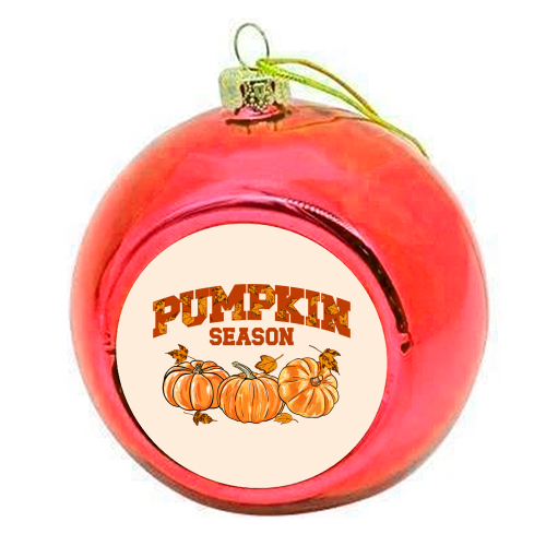Pumpkin Season Retro Vintage Illustration - colourful christmas bauble by EZbie