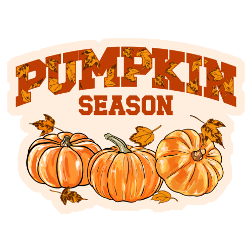 Pumpkin Season Retro Vintage Illustration - Die Cut Sticker by EZbie