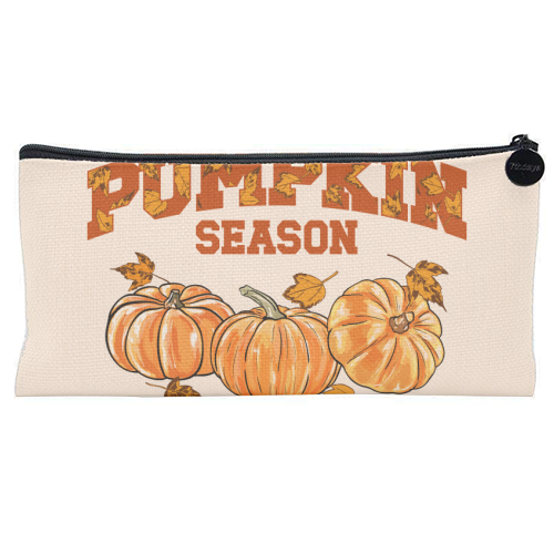 Pumpkin Season Retro Vintage Illustration - flat pencil case by EZbie