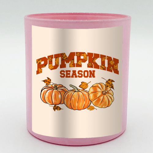 Pumpkin Season Retro Vintage Illustration - scented candle by EZbie