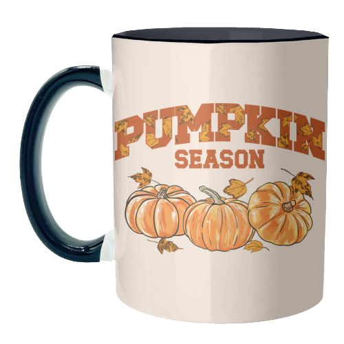 Pumpkin Season Retro Vintage Illustration - unique mug by EZbie