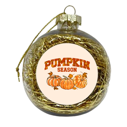 Pumpkin Season Retro Vintage Illustration - xmas bauble by EZbie