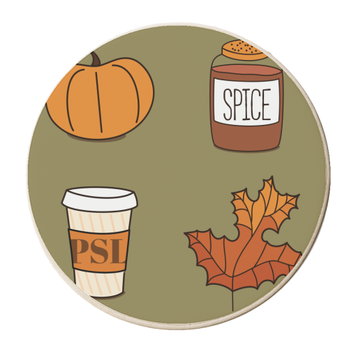 Pumpkin Spice Latte - personalised beer coaster by Stephanie Komen