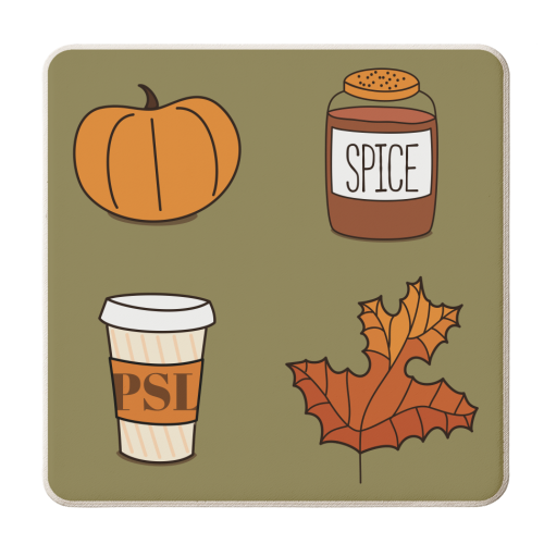 Pumpkin Spice Latte - personalised beer coaster by Stephanie Komen