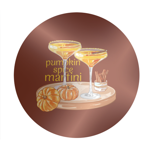 Pumpkin Spice Martini Vintage - Circle Sticker by EZbie