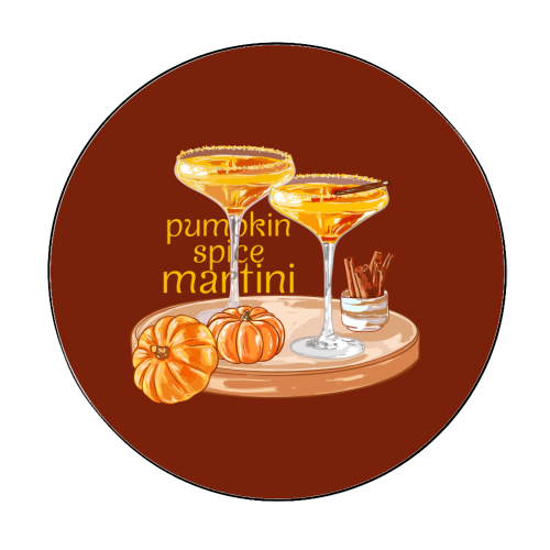 Pumpkin Spice Martini Vintage - Circle Sticker by EZbie