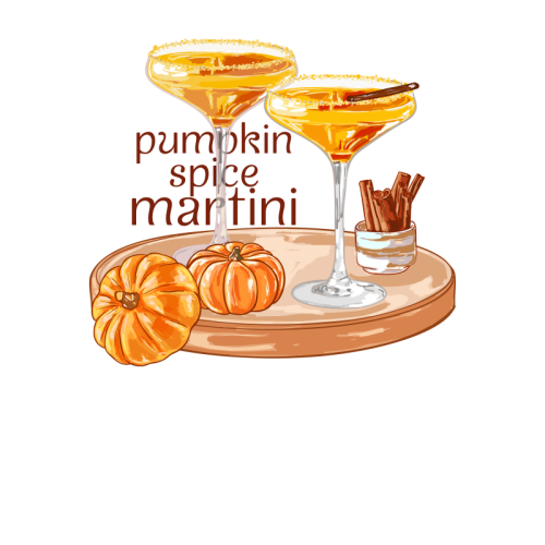 Pumpkin Spice Martini Vintage - Die Cut Sticker by EZbie